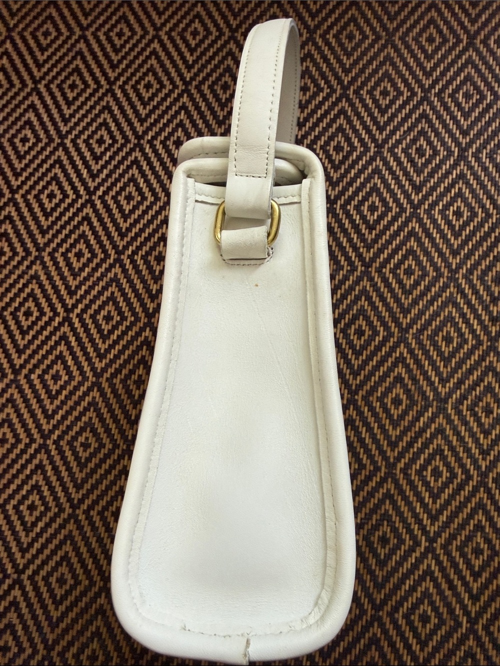Vintage Coach Geometric bag 9043 white (cream) with brass - Picture 6 of 16